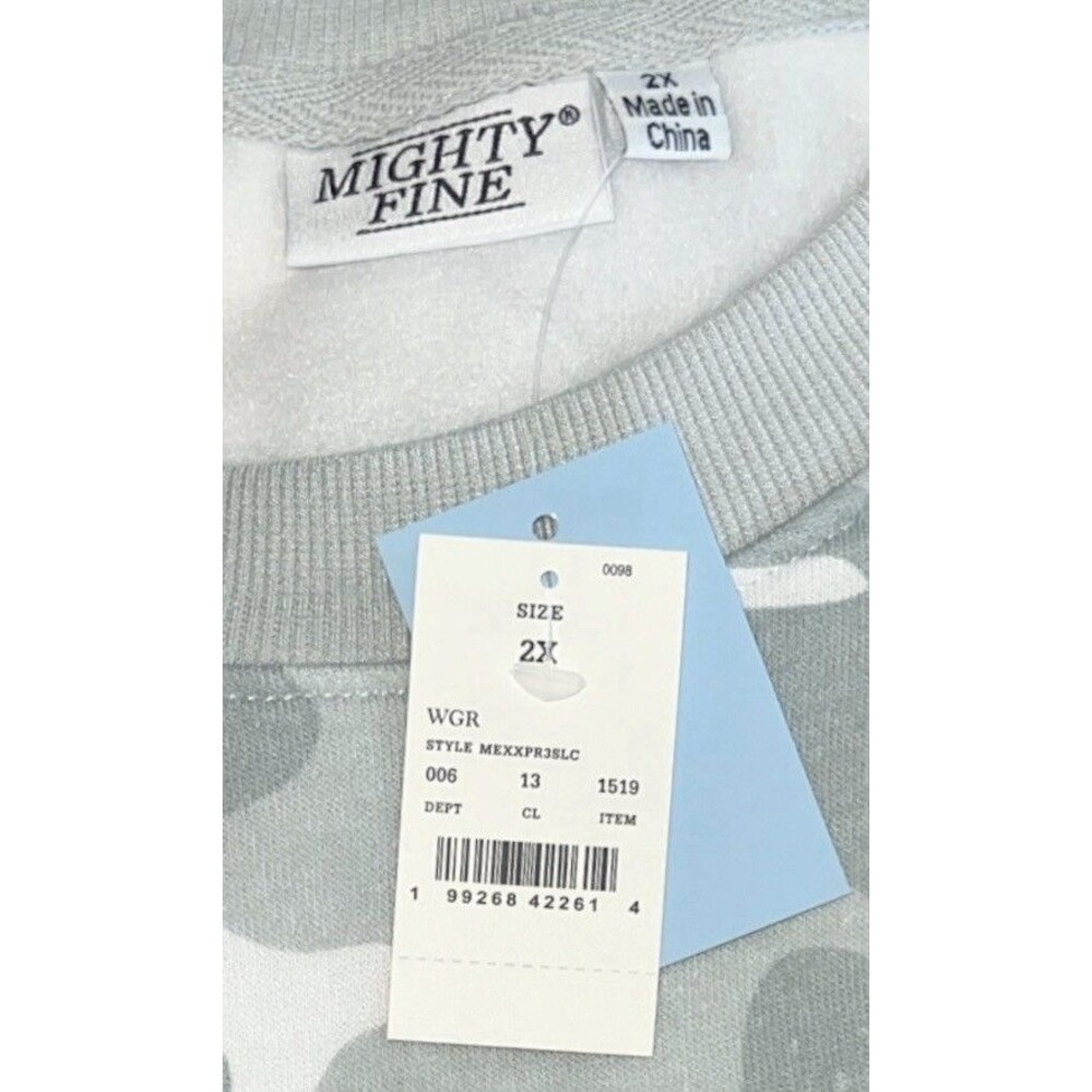 Mighty Fine Pullover Sweater Camo Camouflage Ghosts Halloween Womens 2XL Gray - Picture 3 of 3